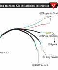 Kick Start Wiring Harness Kit With Stator For 50cc To 140cc Pit Dirt Bikes And ATVs CDI Coil Spark Plug diagram