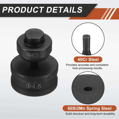 Heavy Duty Hydraulic Hole Punch Die 4.5mm Round Hole For CH75 Electric Punching Machine With 40Cr Steel Upper And Lower Dies Pro Grade