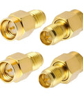 4 Pack SMA Male To RP SMA Female Adapter Connectors WiFi Antennas Signal Boosters Copper 50 Ohm RF Coax Cables