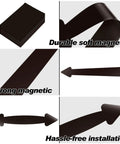 Magnetic Garage Door Decoration Kit With 32 Faux Windows 4 Faux Hinges And 2 Handles for Two Cars, shown details of durable soft magnetic pieces.