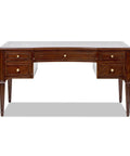 Rock Solid Grey Cashmere Rubber Wood Computer Desk With Smooth Height Adjustment And Badass Aesthetic Perfect For Gaming Setup Or Compact Home Office Workspace, showing elegant design with gold handles and five drawers.