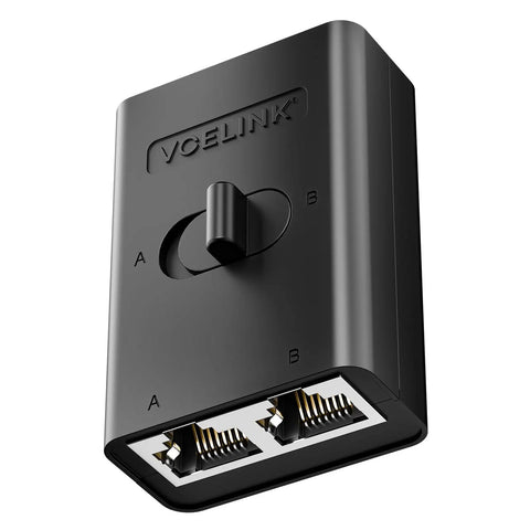 Two Port RJ45 Ethernet Switch And Passive Selector For Dual In One Out Or One In Dual Out With A Handy Mechanical Slide Switch