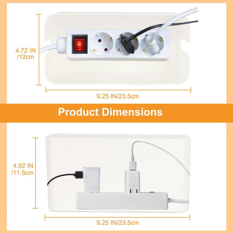 Top and side view of Mini Cable Management Box For Home Theater Office Or Dorm Hide Those Cables Fast With A Simple Wrap Wire Concealer