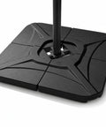 Beefy 230 Lb Cantilever Offset Umbrella Base 4 Piece Weighted Base Set For Outdoor Patio With Water Or Sand Fill Spouts, Square Black Plate
