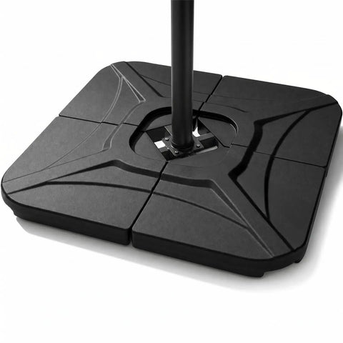 4-piece cantilever offset patio umbrella stand square base plate set Beefy 230 Lb Cantilever Offset Umbrella Base Set ✓