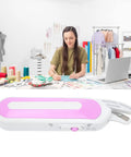 Cordless Electric Scissors Rechargeable Power Shears Slice Through Fabric Cardboard And Paper Like Butter on a workspace.