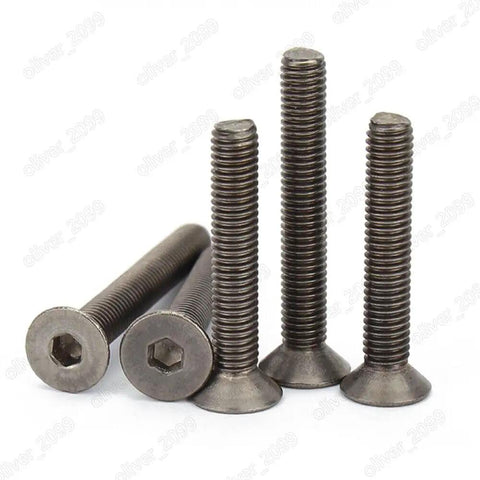 Top Shelf Tough As Nails Titanium Grade Gr2 Hex Socket Countersunk Flat Head Screws UNC Threads Allen Drive showing pack of 100 screws