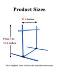 Versatile Adjustable Dog Agility Jump Set With Hurdles And Weave Poles 0 To 31 Inch Height size diagram with blue poles