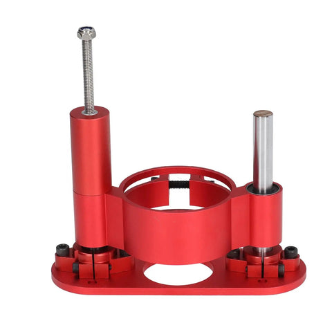 No Sweat Router Lift Base Kit With Precision Table Insert Plate for Snappy Woodworking Trims, heavy duty red alloy construction.