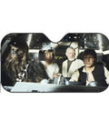 Funny Windshield Sun Shade For Cars, UV Blocking Car Sun Shade, 51 X 27.5 Inches, image of sci-fi characters in cockpit