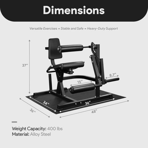 Adjustable Leg Extension And Curl Machine For Home Gym Space Saving All In One Strength Training Gear dimensions in inches