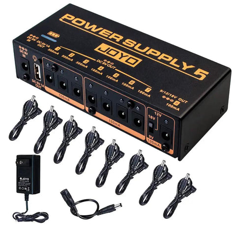 Built In 4400mAh Battery Gig Ready Pedalboard Power Supply With Eight 9V 12V 18V Outputs And 5V 1A USB Port For Phone Charging