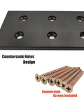 Three Pack Top Mount Countertop Support Brackets, Heavy Duty Knee Wall Shelving For Hidden Granite Quartz Marble Stone Countertops, With Screws Included, Durable DIY Shelf Hardware showing countersunk holes and included screws
