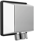 Universal Shower Wall Elbow For Hand Showers, Chrome Finish, Square Design, Lumicoat Coating That Wipes Clean, 1/2 In IPS