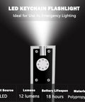 Mini LED Keychain Flashlight Pack Of 8 Tiny Pocket Light 12 Lumen Bright On The Go Featherlight under half ounce, lit beam