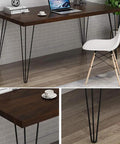 Heavy Duty Hairpin Table Legs Built Tough With Rock Solid Steel Construction Plus Replacement Furniture Sleds And Knockout Waterproof Finish For Diy Coffee Tables And Home Desks on a DIY desk with laptop.