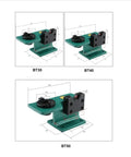 Rock Solid CNC Milling BT40 Tool Holder Base Built Different With Durable Stainless Steel Body No Sweat Mount Heavy Duty Shock Absorbing Clamp Vise For Machinists, showing BT30, BT40, BT50 sizes.