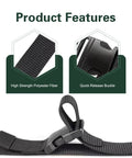 Close-up of Tough As Nails 39 Inch Battery Hold Down Straps Heavy Duty Car Battery Tie Down Webbing with quick release buckle.