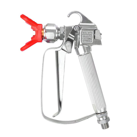 Airless Paint Spray Gun High Pressure 3600 Psi With Reversible 517 Tip for Titan Graco airless sprayers, side view.
