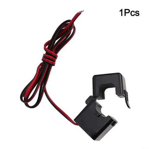 Split Core Current Transformer Sensor Clamp 50A To 200A Low Resistance Leads, featuring black clamp and red-black wires.