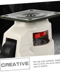 Close-up of a Heavy Duty Swivel Caster 4 Pack 3 Inch adjustable leveling wheel with flat steel plate base, showing durability features.