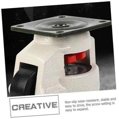Close-up of a Heavy Duty Swivel Caster 4 Pack 3 Inch adjustable leveling wheel with flat steel plate base, showing durability features.