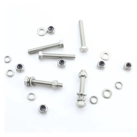 Stainless Steel Hex Head Bolts And Lock Nuts Washer Kit With Locknuts Built To Last Fastening Includes 40mm Bolts And M5 Nuts With Washers, bolts and washers set
