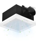 Heavy Duty 120 CFM Bathroom Exhaust Fan Ceiling Mounted 8X8 Inch with sleek design, promoting ventilation and steam removal.