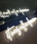 It Was All A Dream Neon Sign 3D LED Light with reflection on floor, 65X11 cm, cold white silicone tubes on acrylic backboard