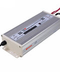 Beefy 600W 12V LED Power Supply Driver With 50A Switch-Mode Output, 220V-230V AC Input, Rainproof IP Rated, Industrial Grade LED Lighting Transformer For DIY And Commercial Projects, silver aluminum body