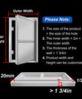 Top Shelf Concealed Metal Access Door 30 By 54 Inches diagram showing dimensions and installation notes for drywall panel.