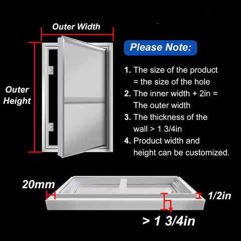 Top Shelf Concealed Metal Access Door 30 By 54 Inches diagram showing dimensions and installation notes for drywall panel.