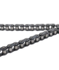 Close-up of the 132-link chain from the 428 Chain Sprocket Kit With Front 16T 17mm Bore And Rear 37T Sprockets Plus Chain Breaker For Chinese 50cc To 190cc Pit Dirt Trail Quad ATV Motor Bikes