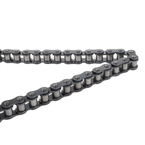 Close-up of the 132-link chain from the 428 Chain Sprocket Kit With Front 16T 17mm Bore And Rear 37T Sprockets Plus Chain Breaker For Chinese 50cc To 190cc Pit Dirt Trail Quad ATV Motor Bikes