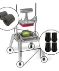 Replacement Bumper And Rubber Feet Set For Nemco Choppers Built To Last Easy Install Keeps It Stable And Safe For Daily Kitchen Prep With Premium Materials in focus with metal chopper and green pepper