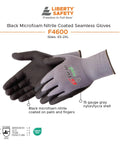 F4600 G Grip Micro Foam Nitrile Palm Coated Seamless Work Gloves with 15 Gauge Nylon Shell in Gray and Black