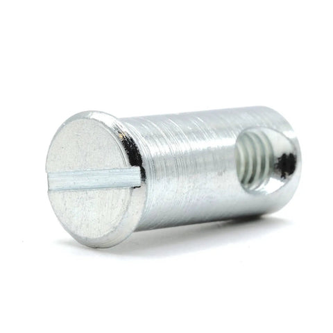 Rock Solid Replacement Flanged Cross Dowel Assembly Nuts Compatible With Ikea Part 121114 For Sniglar Myllra Cribs, silver zinc-coated flanged nut.