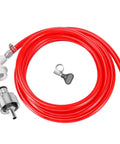 Ball Lock Disconnect Gas Tubing Kit For Soda And Beer Carbonation, Stainless Steel Cap Kit With Five Feet Of Five Sixteenth Inch Barb Tubing, CO2 Regulator Compatible, Keg Tap Sealing Gasket And Hose Clamp