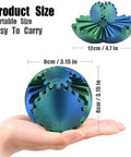 3D Printed Gear Sphere Fidget Toy Steampunk Whirling Gear Ball For Office And Home Stress Relief Cool Toy Gift For Adults And Kids 3 Plus Green Color Now on hand showing size