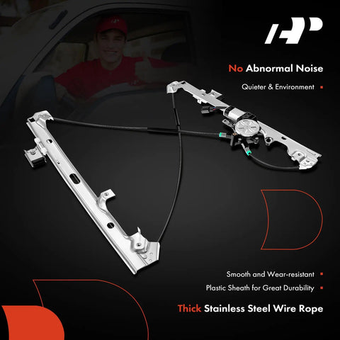 Front Passenger Power Window Regulator With Motor Replacement for Chevrolet Silverado Tahoe 2000-2006 on black background