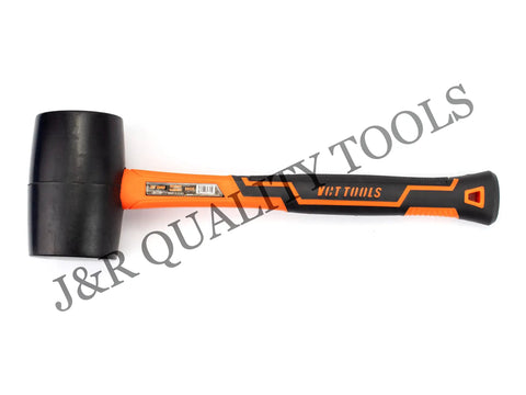 32 ounce rubber mallet with shock absorbing fiberglass handle from 5 Piece Hammer And Mallet Set With 16 Ounce And 32 Ounce Ball Peen Hammers, 32 Ounce Rubber Mallet, 3 Pound Sledge And 3 Pound Cross Peen Hammers For Metal Working, Shock Absorbing Fiberglass Handles, Durable Steel Construction