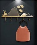 Tough Metal Wall Hook Heavy Duty Coat Rack With Extra Spacious Storage For Keys Umbrellas Coats And Hats, featuring stylish design and a pink handbag.