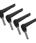 Dead Nuts Secure 4 Pack M6 Clamping Levers With Stainless Threaded Studs and Quick Release Toggle Knobs That Snap Into Place For Workshops Tools And Cabinetry Builds Black.