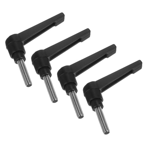 Dead Nuts Secure 4 Pack M6 Clamping Levers With Stainless Threaded Studs and Quick Release Toggle Knobs That Snap Into Place For Workshops Tools And Cabinetry Builds Black.