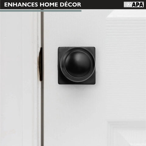 Matte Black Passage Door Knobs Set Of 10 Square And Round Style Non Locking Interior Closet Doorknobs Easy Grip Handle