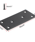 Heavy Duty Stainless Steel Mending Plates 12 Pack Black Finish Straight Brackets With Screws, 4x2 inches dimensions and countersunk holes.