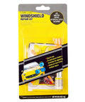Front view of Pro Grade Windshield Crack Repair Kit Four Pack With Enhanced Injection Head and Suction Cup packaging.