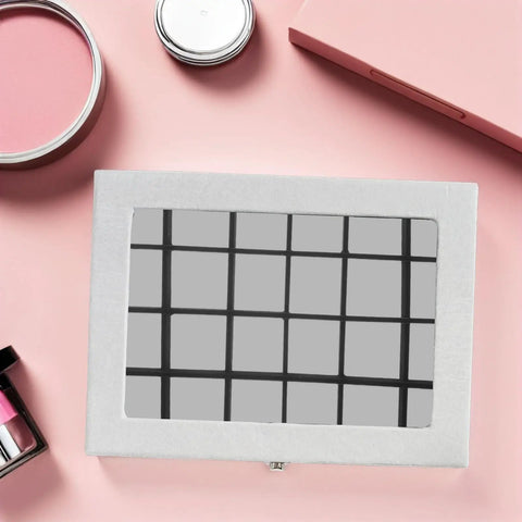 Adjustable Jewelry Organizer With Ultra Soft Sponge Lining And Removable Grid Dividers Keeps Your Bling Stash Hella Organized Compact Black Drawer Insert displaying soft sponge padding and grid layout.
