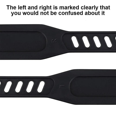 Heavy Duty Adjustable Pedal Straps For Most Exercise Bikes Two Pack, Universal Fit Up To 12 Inches Long And 1.7 Inches Wide, labeled left and right