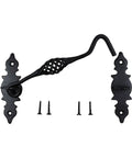 Door Latch Lock 6.6 In Black Birdcage Style Wrought Iron Hook And Eye Latch For Doors With Mounting Hardware
